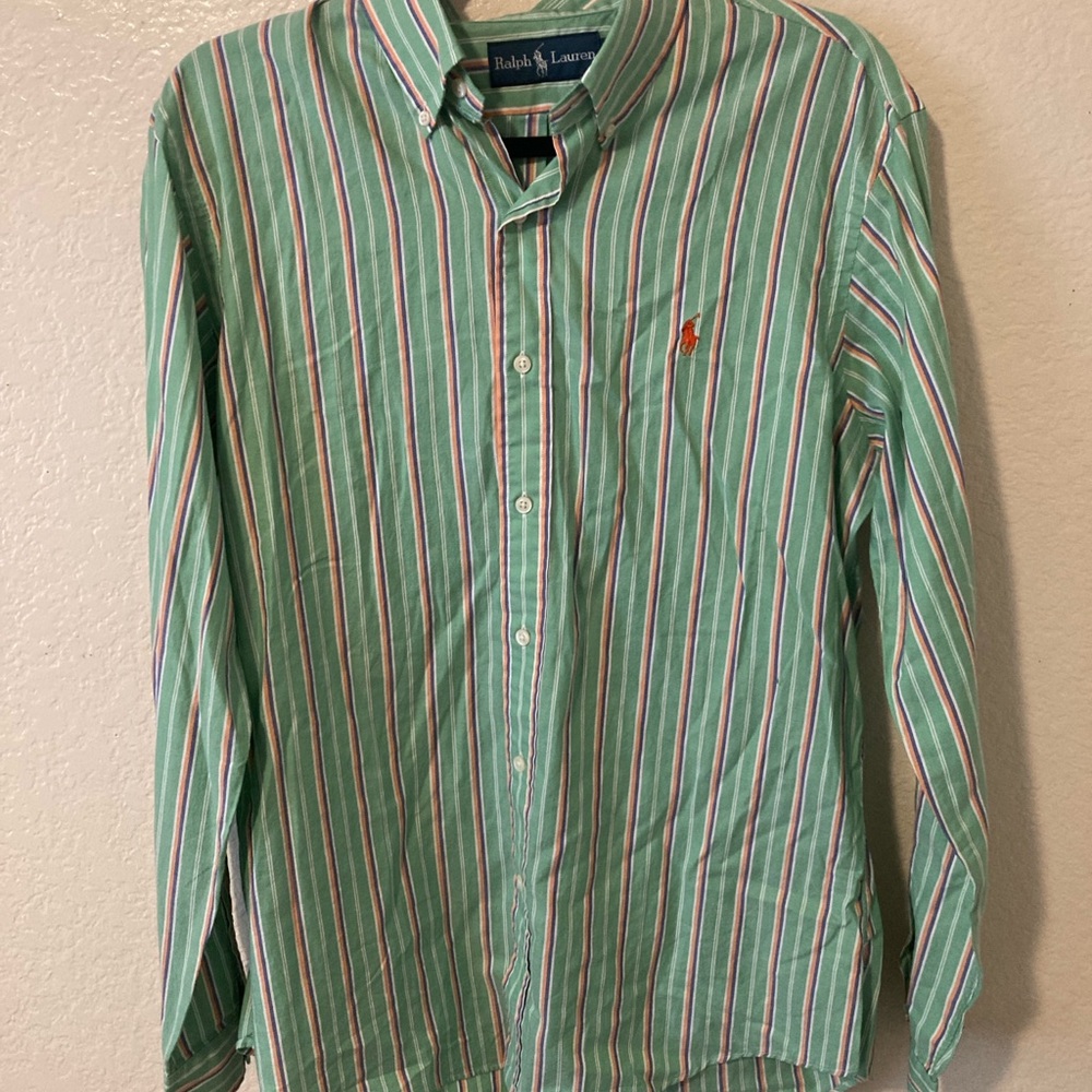 Ralph Lauren Green Striped Men's Shirt